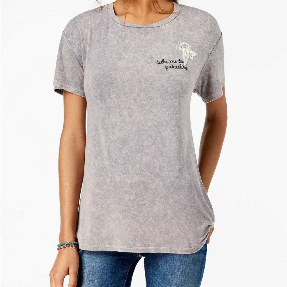 🔥TRUE VINTAGE🔥Take Me To Paradise Gray T-Shirt XS NWT - Picture 3 of 5